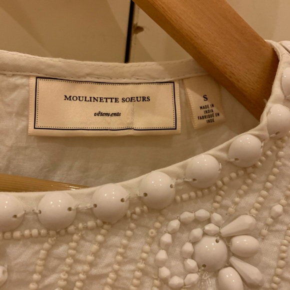 Anthropologie white beaded tank. Size small. - Picture 3 of 4